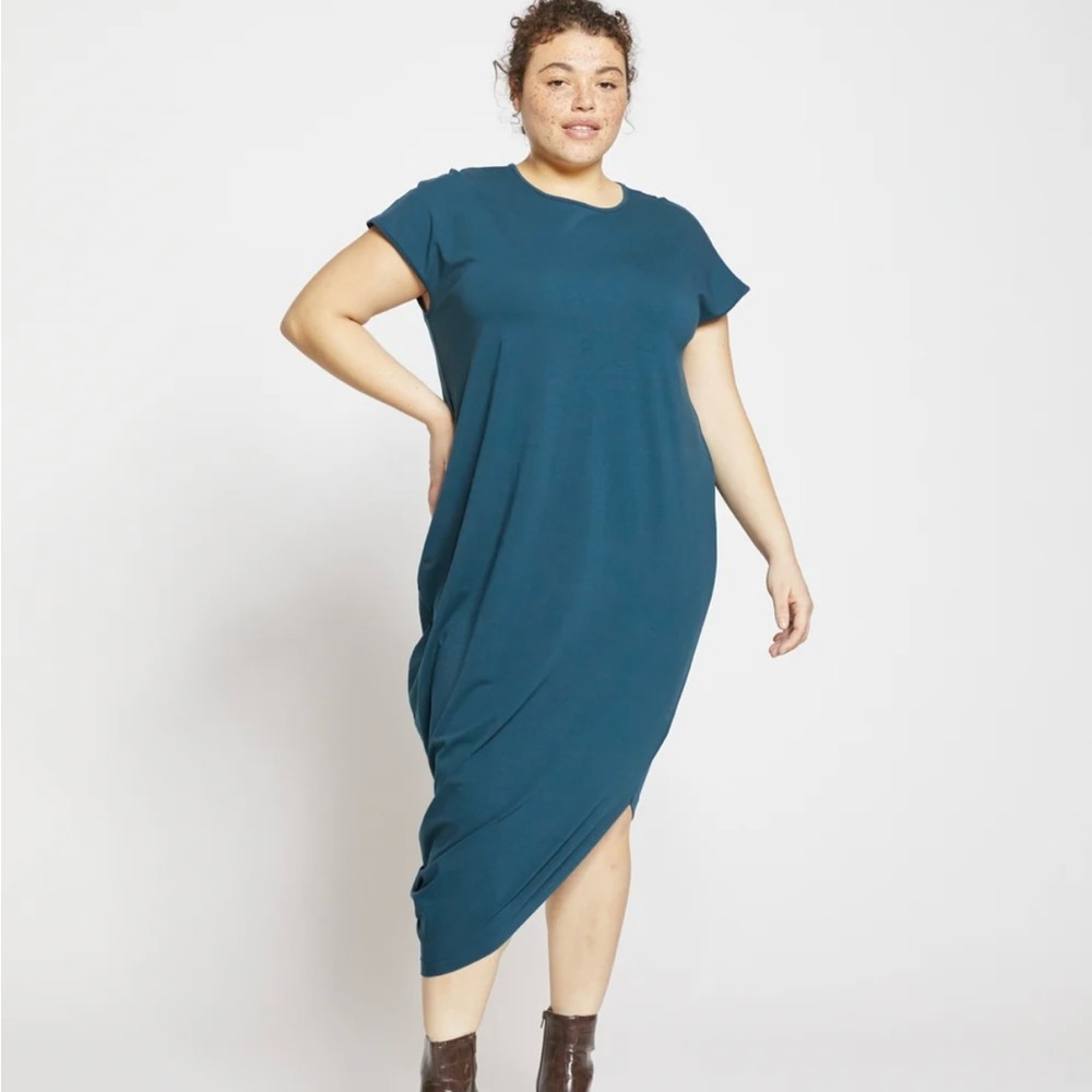 Universal Standard Geneva Deep Sea (dark Teal) Asymmetrical Dress Size L